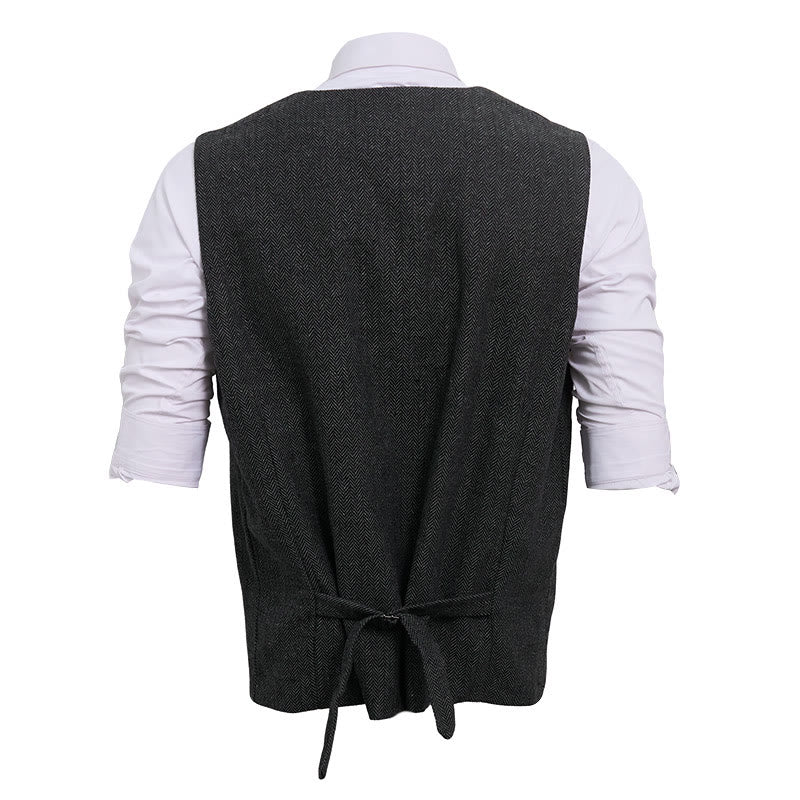 Men's Business Casual Relaxed Fit V-Neck Waistcoat - image 7