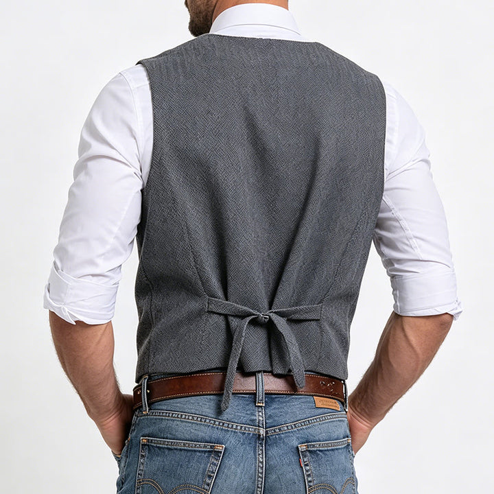 Men's Business Casual Relaxed Fit V-Neck Waistcoat - image 3