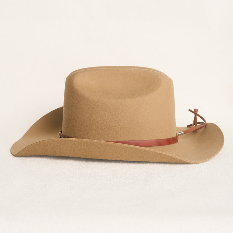 Stylish Rivet Studded Classic Camel Cowboy Hat - image 4
