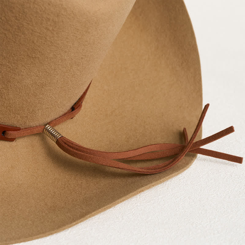 Stylish Rivet Studded Classic Camel Cowboy Hat - image 3