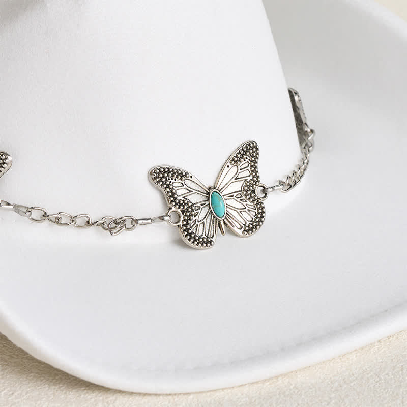 Men's Butterfly Chain Trim Cowboy Hat - image 2
