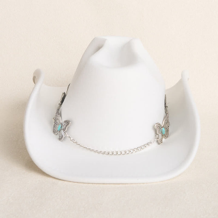 Men's Butterfly Chain Trim Cowboy Hat - image 4
