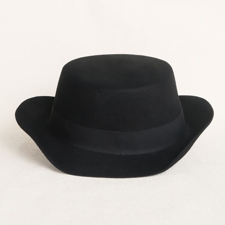 Golden Cavalry Decor Flat Top Wool Cowboy Hat - image 4