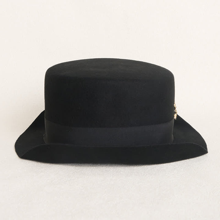 Golden Cavalry Decor Flat Top Wool Cowboy Hat - image 3