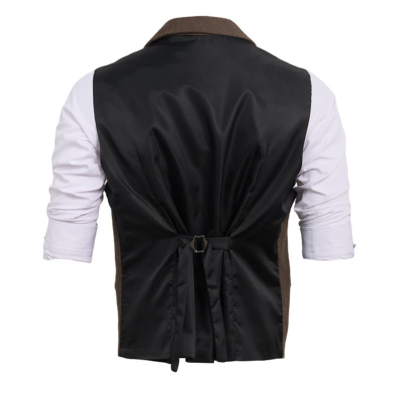 Men's Formal Lapel Collar Flap Pocket Dress Waistcoat - image 17
