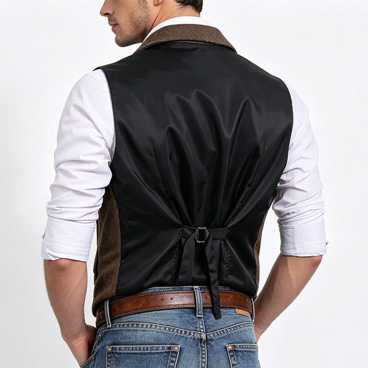 Men's Formal Lapel Collar Flap Pocket Dress Waistcoat - image 3