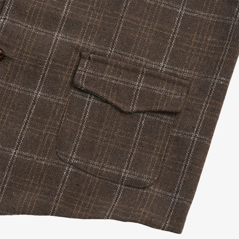 Men's Vintage Plaid Lapel Button Down Vest - image 13
