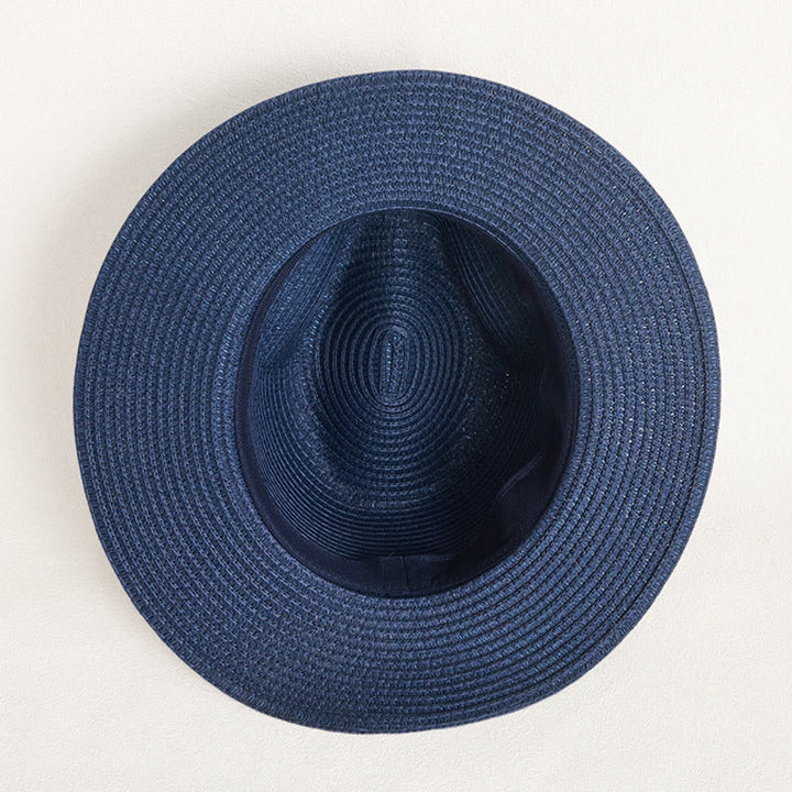 Women's Flat Top Straw Hat With Decorative Band Sun Hat - image 6