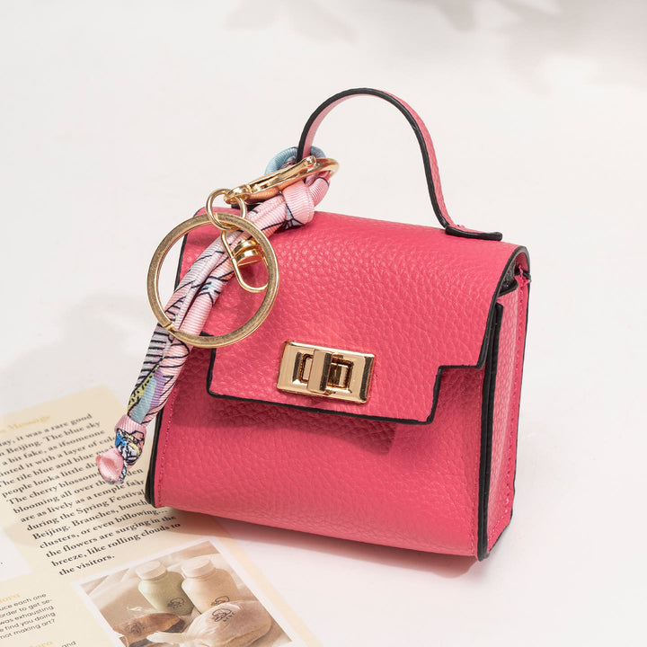 Creative Mini Handbag Style Purse Charm Keychain - Rose - image 3