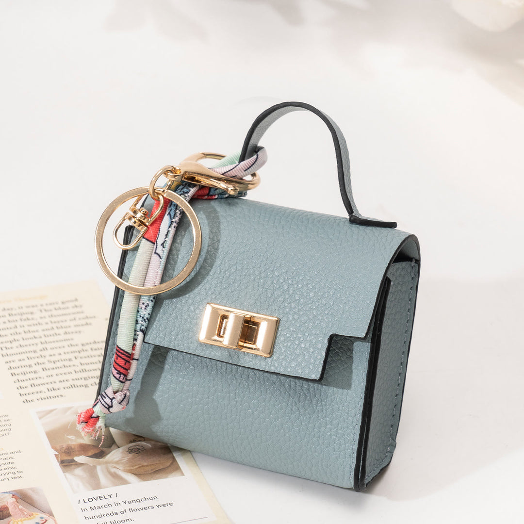 Creative Mini Handbag Style Purse Charm Keychain - Blue - image 4