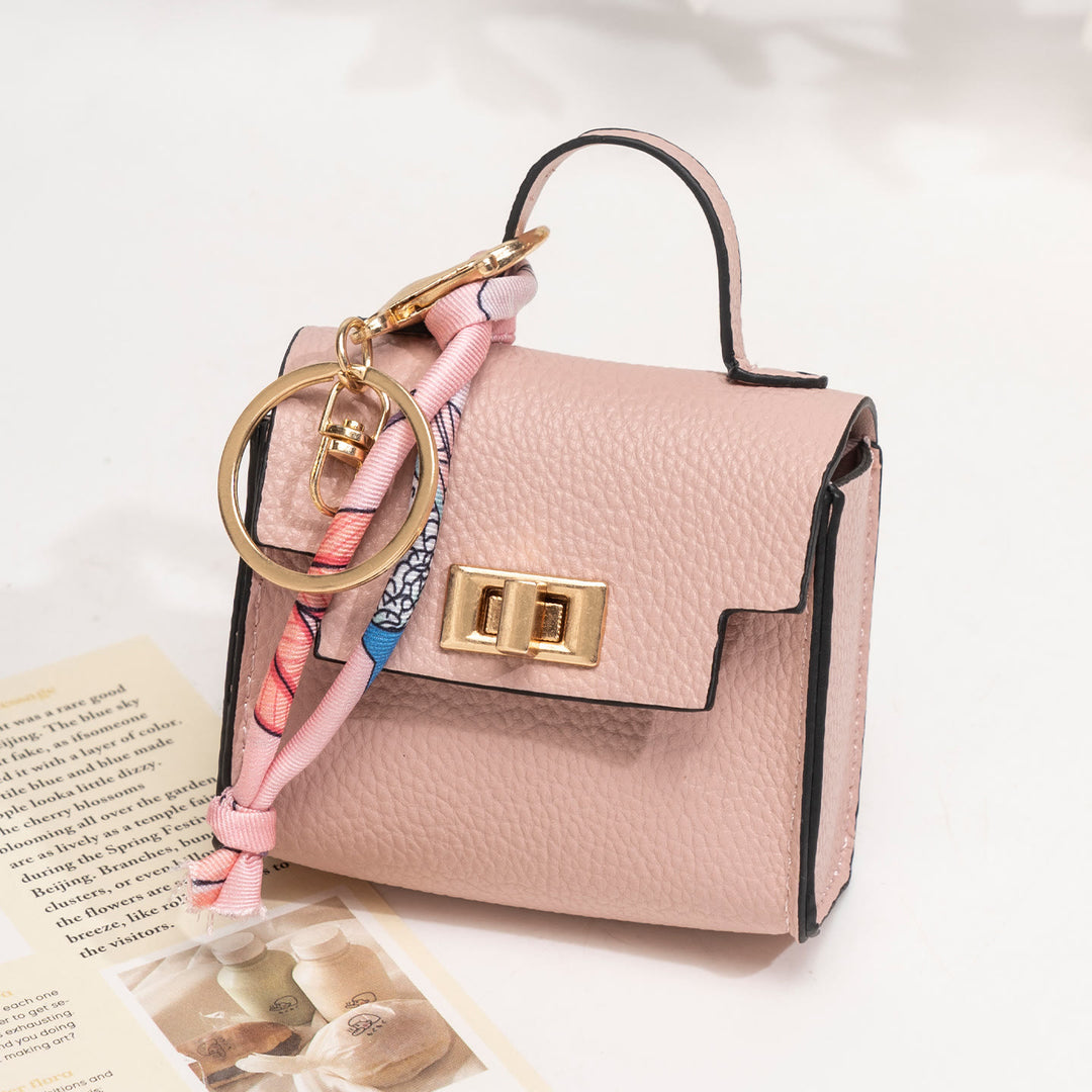 Creative Mini Handbag Style Purse Charm Keychain - Pink - image 8