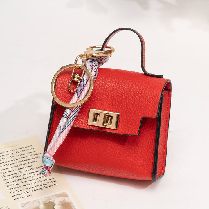 Creative Mini Handbag Style Purse Charm Keychain - Red - image 11