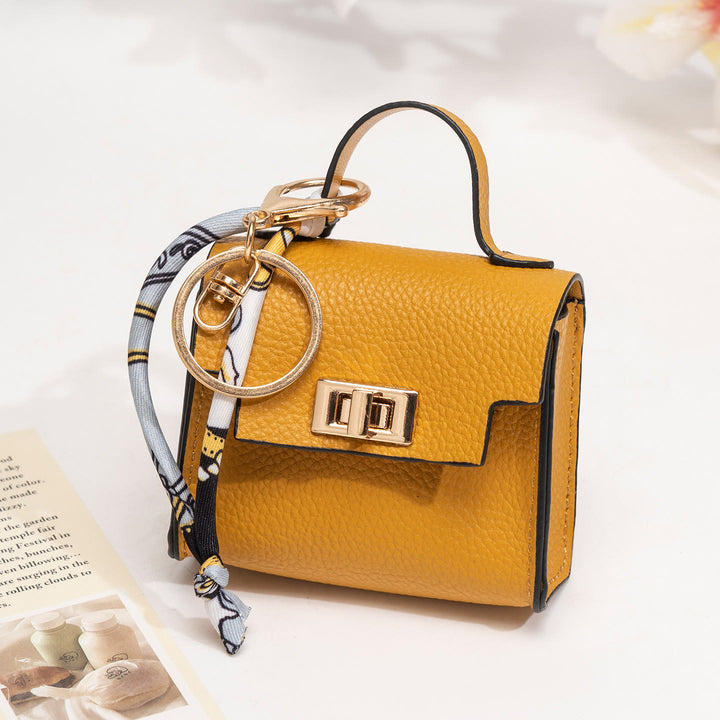 Creative Mini Handbag Style Purse Charm Keychain - Yellow - image 9