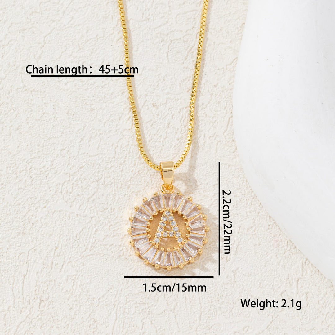 Gold Plated Full Iced Out Letter Pendant Necklace - image 4