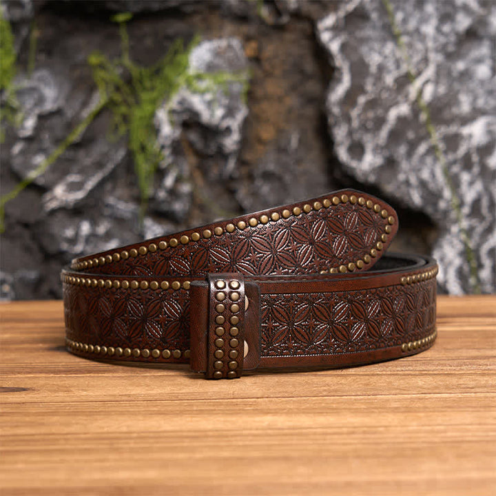 Western Luck Horseshoe-Shaped DIY Buckle Leather Belt - image 5