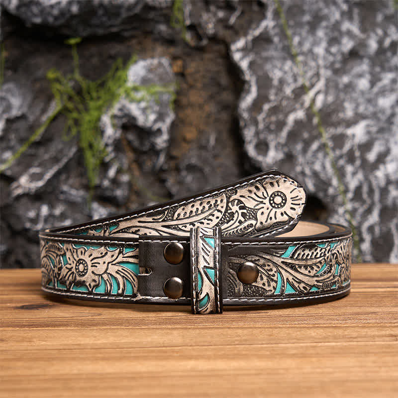 Western Luck Horseshoe-Shaped DIY Buckle Leather Belt - image 8