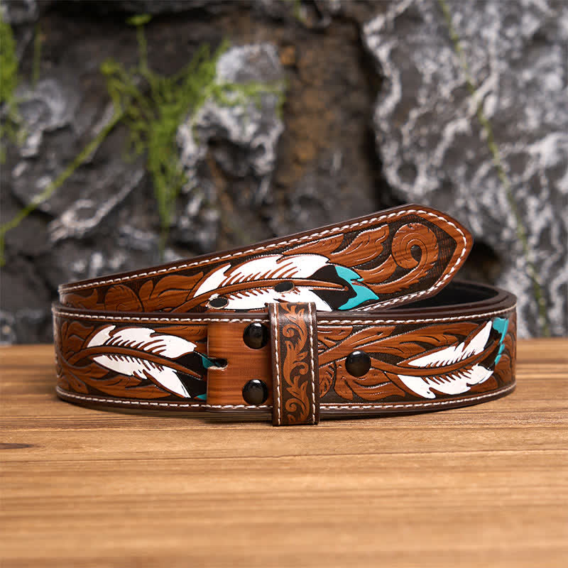 Western Luck Horseshoe-Shaped DIY Buckle Leather Belt - image 7