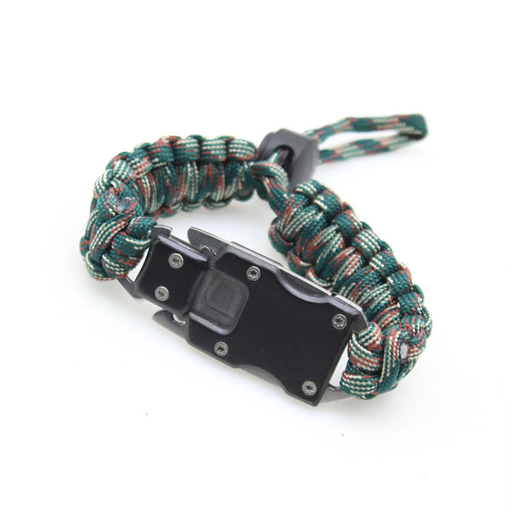 Multifunctional Hidden Knife Emergency Paracord Survival Bracelet - Adjustable Forest Camouflage - image 9