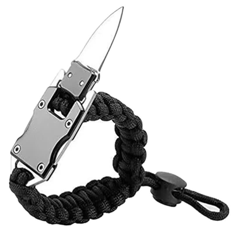 Multifunctional Hidden Knife Emergency Paracord Survival Bracelet - Adjustable Black - image 6