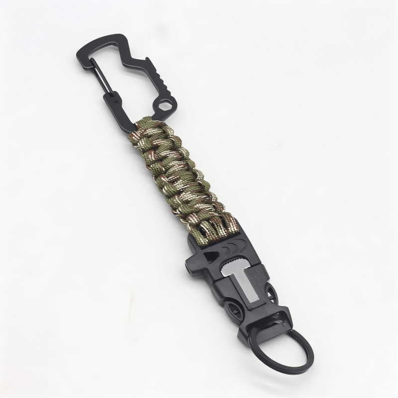 Portable Emergency Rescue Paracord Survival Bracelet - Army Green Camouflage - image 2
