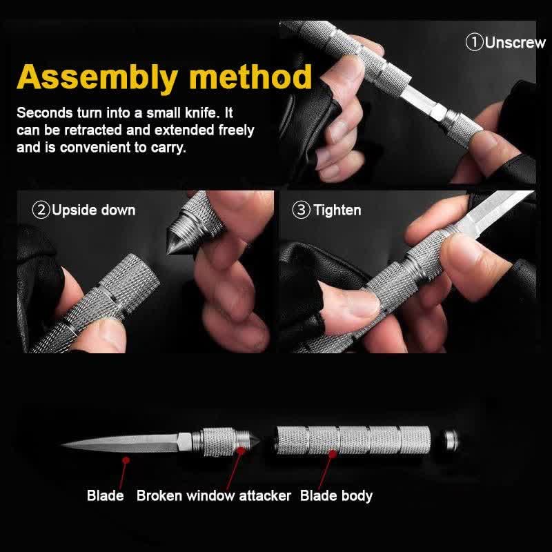 Hidden Blade & Glass Breaker Tactical Pen Knife EDC-Tool - image 3