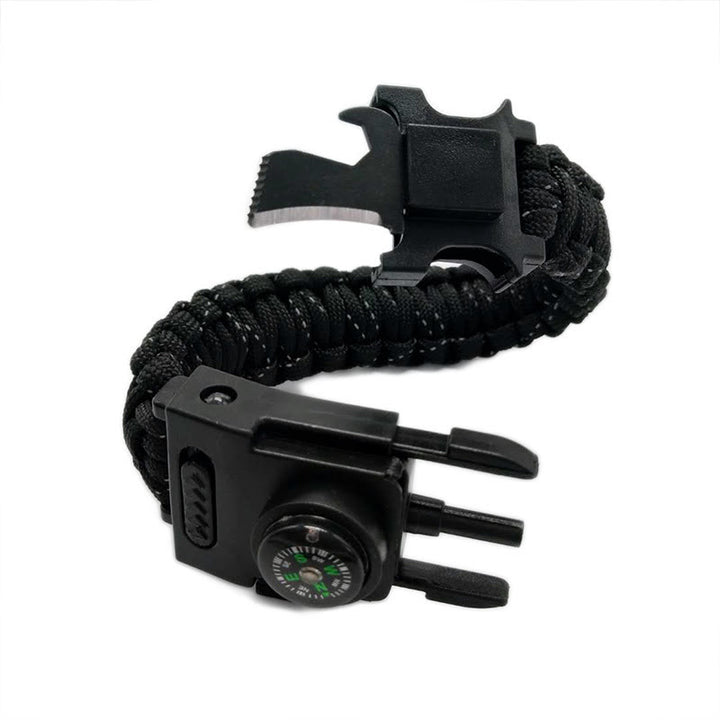LED Light Emergency Rescue Paracord Survival Bracelet - Reflective Black - image 9