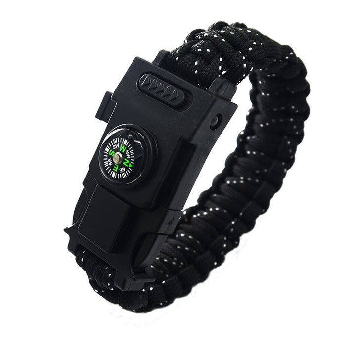 LED Light Emergency Rescue Paracord Survival Bracelet - Black & White Dots - image 6