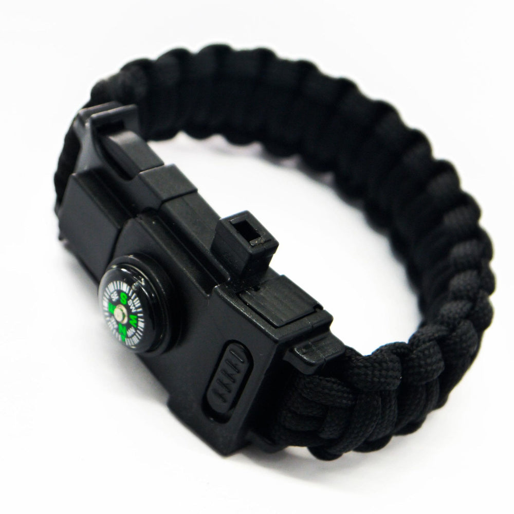 LED Light Emergency Rescue Paracord Survival Bracelet - Black - image 1