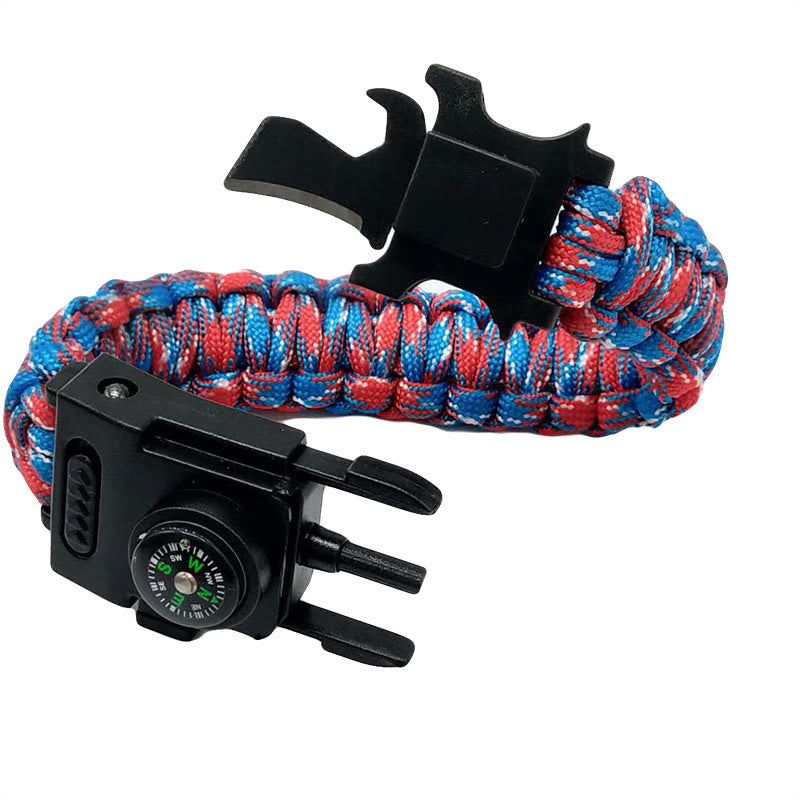 LED Light Emergency Rescue Paracord Survival Bracelet - Red & Blue Camouflage - image 11