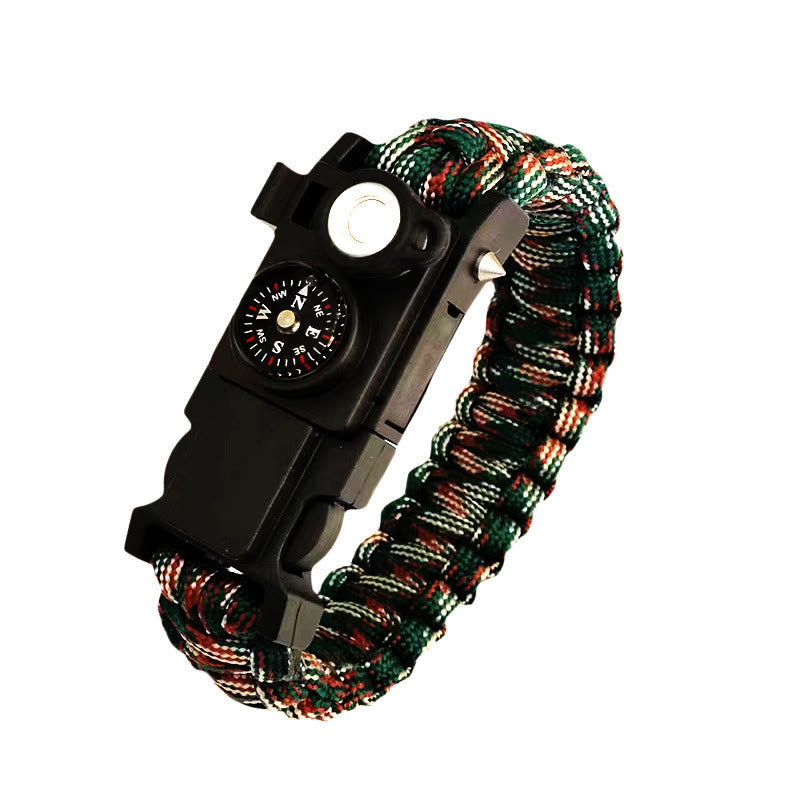 Lightweight LED Light Compass Emergency Survival Paracord Bracelet - Mountain Camouflage - image 3