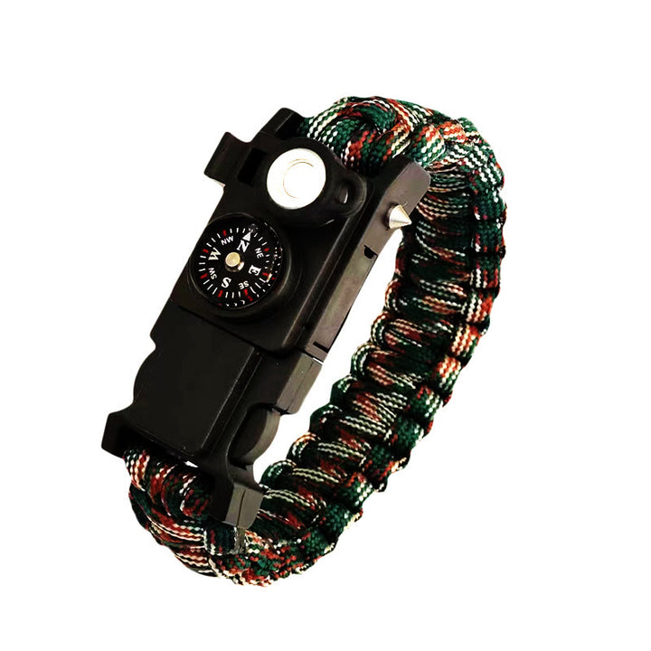 Lightweight LED Light Compass Emergency Survival Paracord Bracelet - Mountain Camouflage - image 3