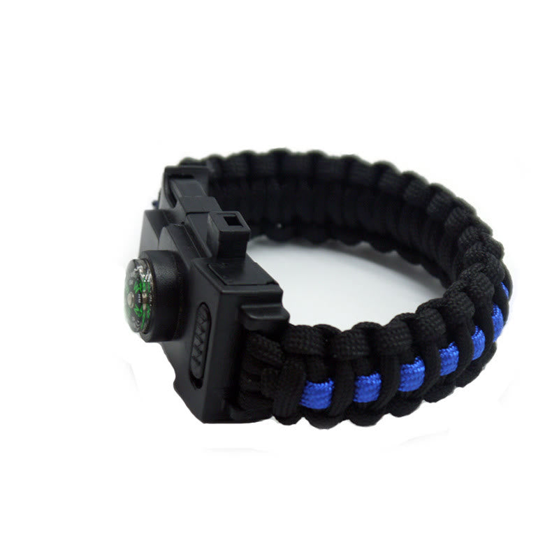 Multifunctional Outdoor Survival LED Paracord Bracelet - Black & Blue - image 9