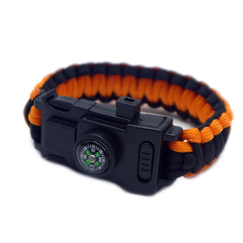 Multifunctional Outdoor Survival LED Paracord Bracelet - Black & Orange - image 8