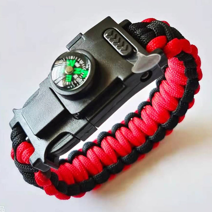 Multifunctional Outdoor Survival LED Paracord Bracelet - Black & Red - image 17