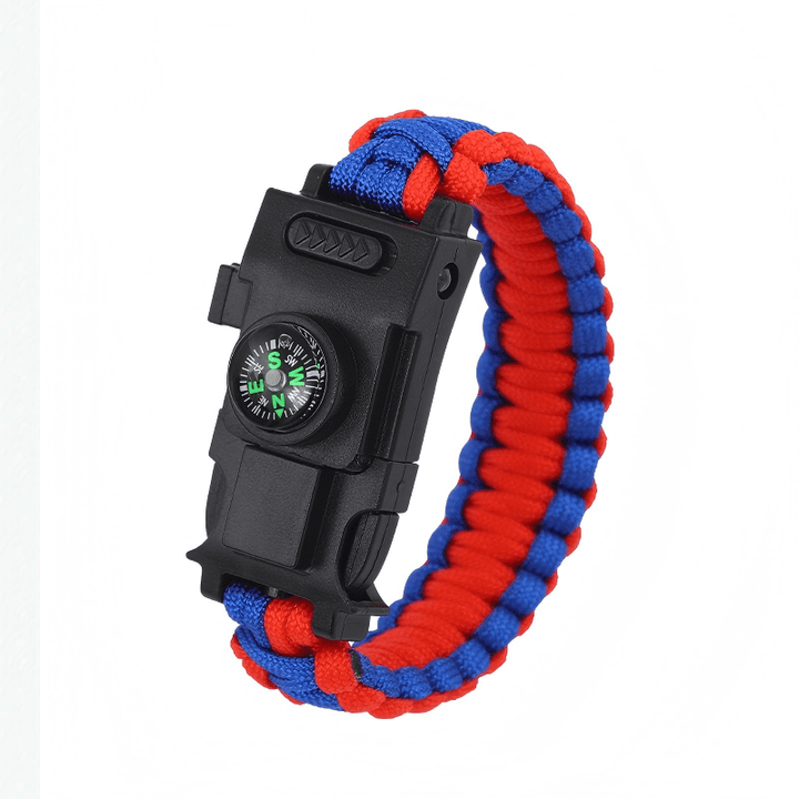 Multifunctional Outdoor Survival LED Paracord Bracelet - Red & Blue - image 15