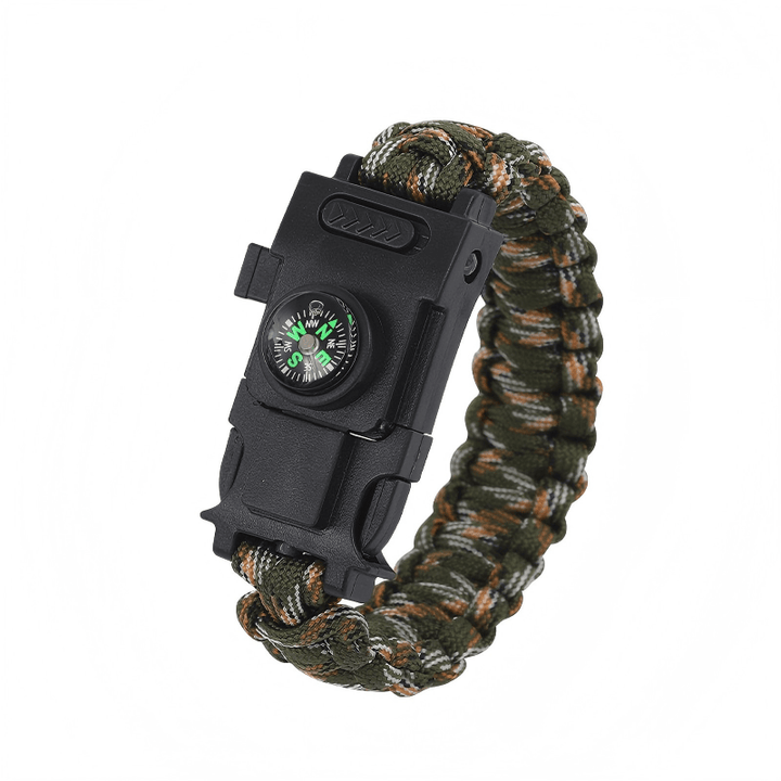 Multifunctional Outdoor Survival LED Paracord Bracelet - Green & Orange Camouflage - image 18
