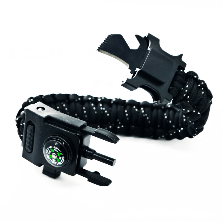 Multifunctional Outdoor Survival LED Paracord Bracelet - Black & White Dots - image 0