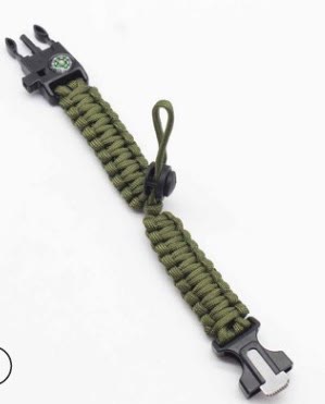 Adjustable Compass Fire Starter Emergency Paracord Survival Bracelet - Army Green - image 6