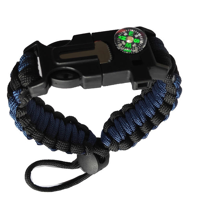 Adjustable Compass Fire Starter Emergency Paracord Survival Bracelet - Dark Blue - image 3