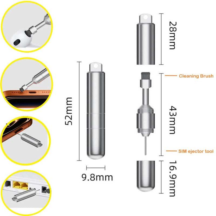 Sim Card Eject Pin & Cleaning Brush Keyring For Phone - image 3