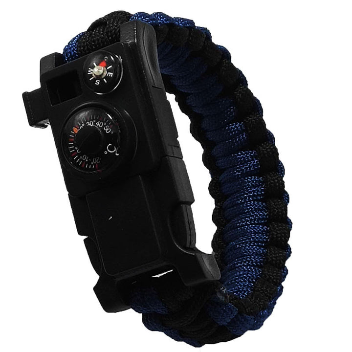 Outdoor Camping Multi-Tool Survival Paracord Bracelet - Black & Dark Blue - image 12