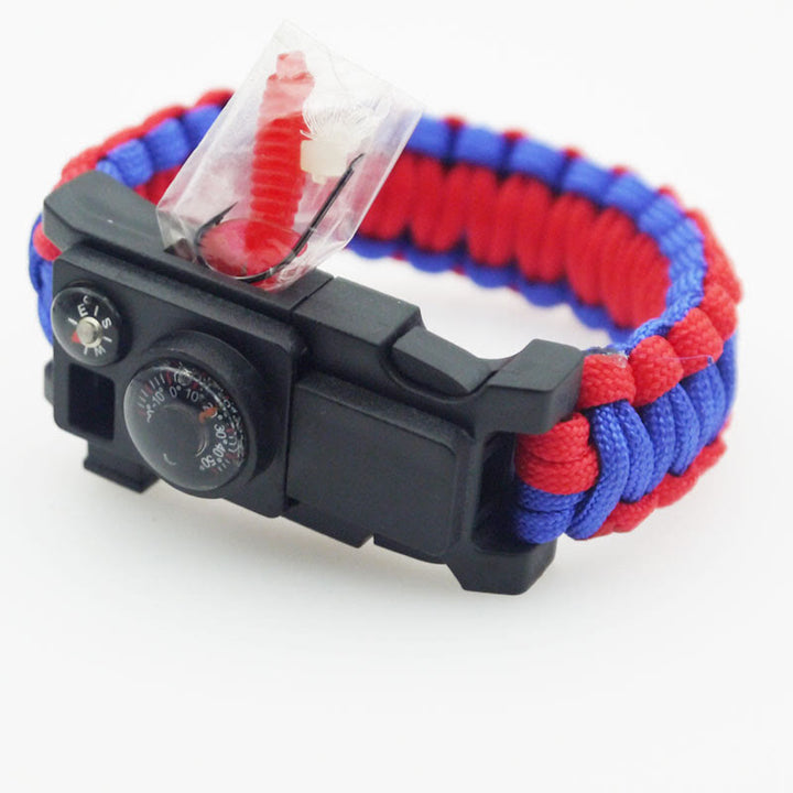 Outdoor Camping Multi-Tool Survival Paracord Bracelet - Red & Blue Camouflage - image 7