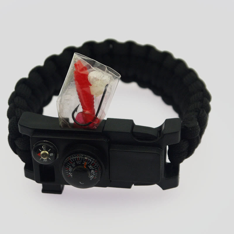 Outdoor Camping Multi-Tool Survival Paracord Bracelet - Black - image 1