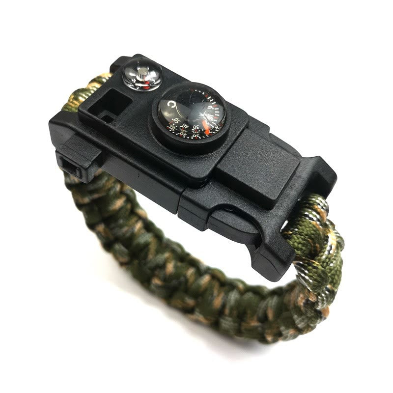 Outdoor Camping Multi-Tool Survival Paracord Bracelet - Green & Orange Camouflage - image 16