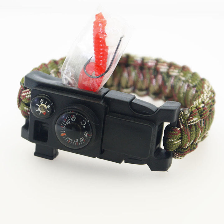 Outdoor Camping Multi-Tool Survival Paracord Bracelet - Military Green Camouflage - image 4