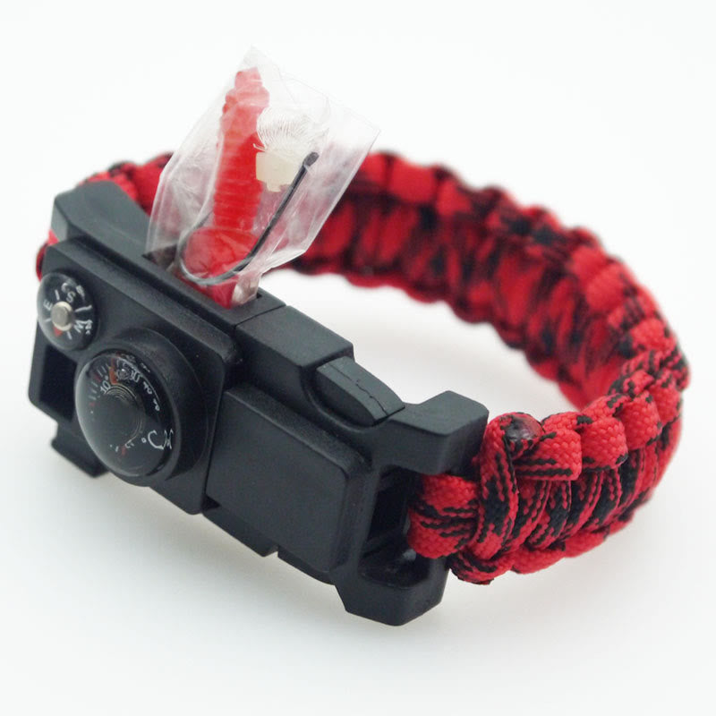 Outdoor Camping Multi-Tool Survival Paracord Bracelet - Red Camouflage - image 6