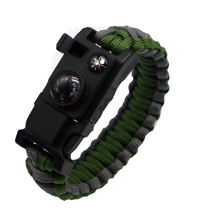 Outdoor Camping Multi-Tool Survival Paracord Bracelet - Grey & Green - image 11