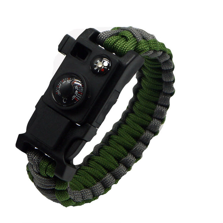 Outdoor Camping Multi-Tool Survival Paracord Bracelet - Grey & Green - image 11