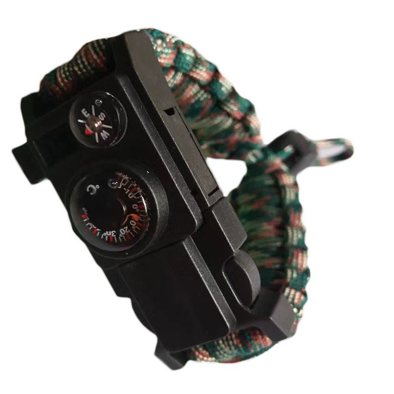 Outdoor Camping Multi-Tool Survival Paracord Bracelet - Adjustable Mountain Camouflage - image 23