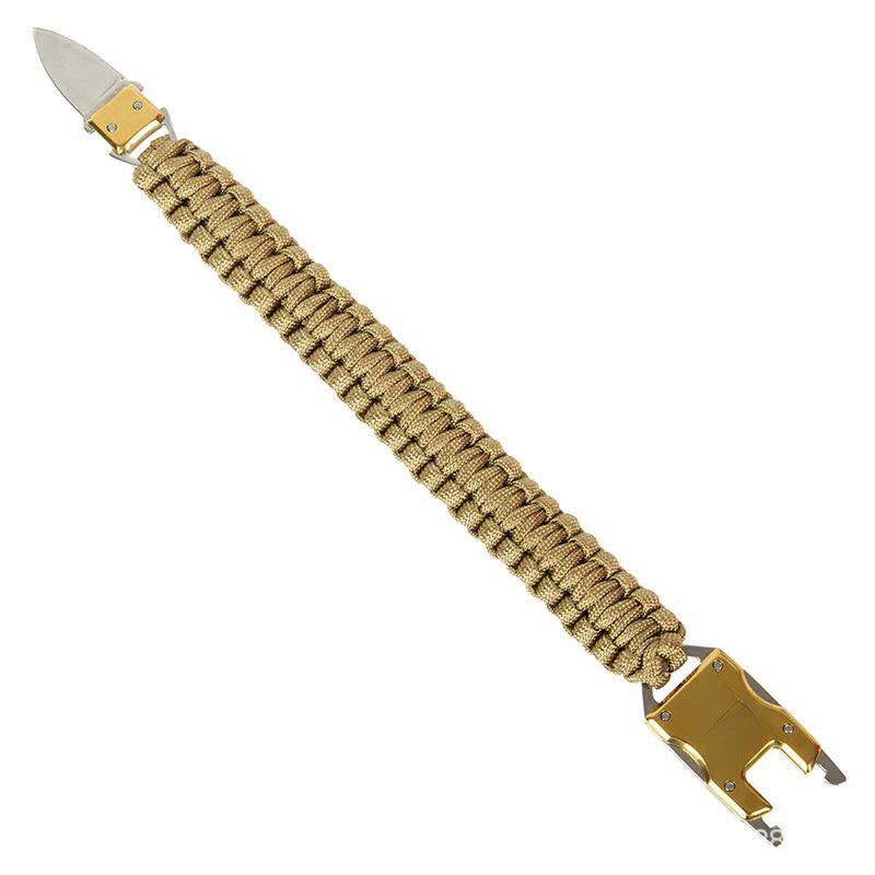Hidden Knife Emergency Rescue Paracord Survival Bracelet - Brown - image 8